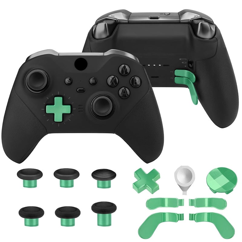 VANPARK Accessories for Xbox One Elite Series 2 Controller(Model 1797), Metal Thumbsticks Paddles Joysticks Replacement Parts Kits Compatible with Xbox Elite Wireless Controller Series 2 Core(Black & Green) - Image 2